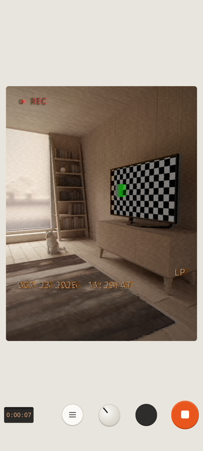 ViseoTape screenshot: recording, with the REC light and a running counter