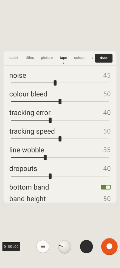 ViseoTape screenshot: the Tape Lab tape tab
